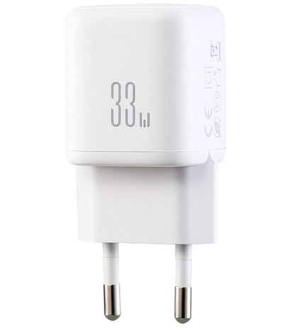 Nätverksladdare med Lightning-kabel Joyroom JR-TG7, 33W, 3A, 1 x USB-A - 1 x USB-C, Vit