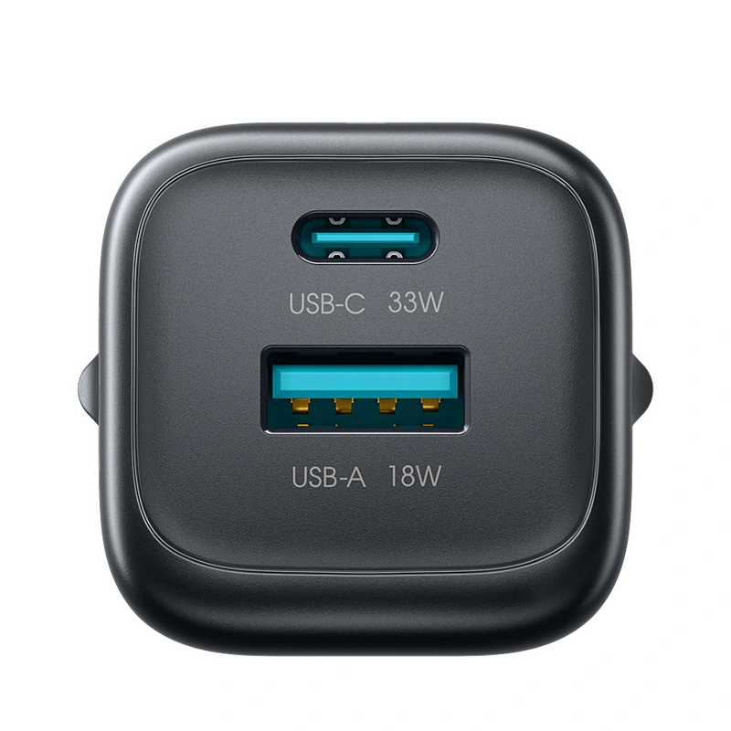Nätadapter med USB-C-kabel Joyroom JR-TG7, 33W, 3A, 1 x USB-A - 1 x USB-C, Svart