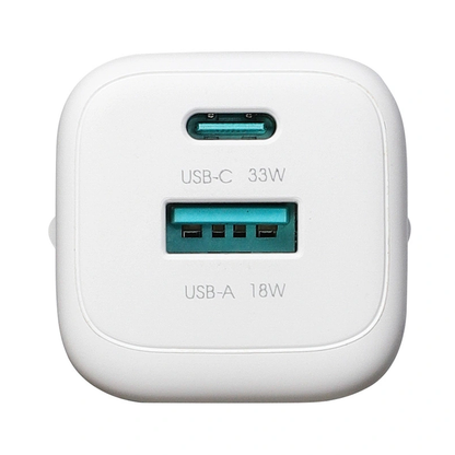 Nätadapter med USB-C-kabel Joyroom JR-TG7, 33W, 3A, 1 x USB-A - 1 x USB-C, Vit