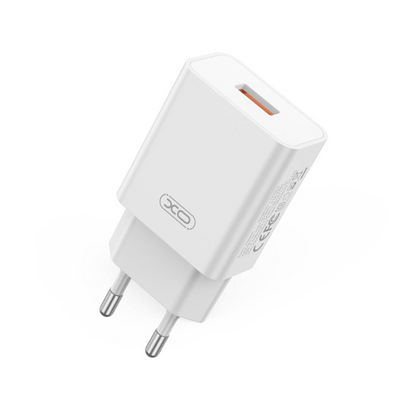 Nätadapter med microUSB-kabel XO Design L127, 18W, 3A, 1 x USB-A, Vit