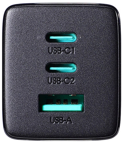 Nätverksladdare med USB-C-kabel Joyroom TCG01, 65W, 3.25A, 1 x USB-A - 2 x USB-C, Svart
