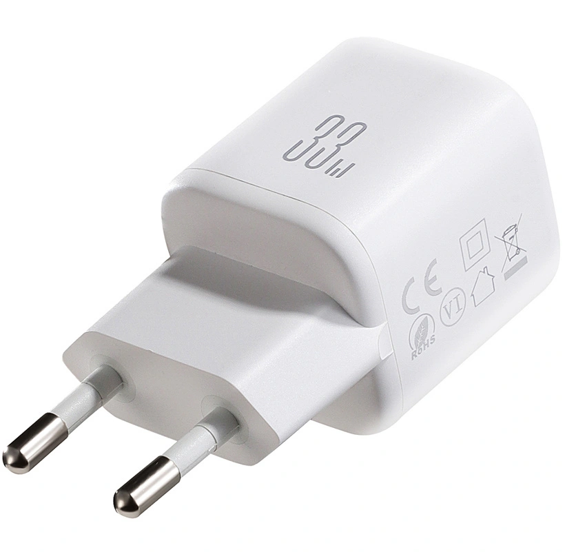 Nätverksladdare med Lightning-kabel Joyroom JR-TG7, 33W, 3A, 1 x USB-A - 1 x USB-C, Vit