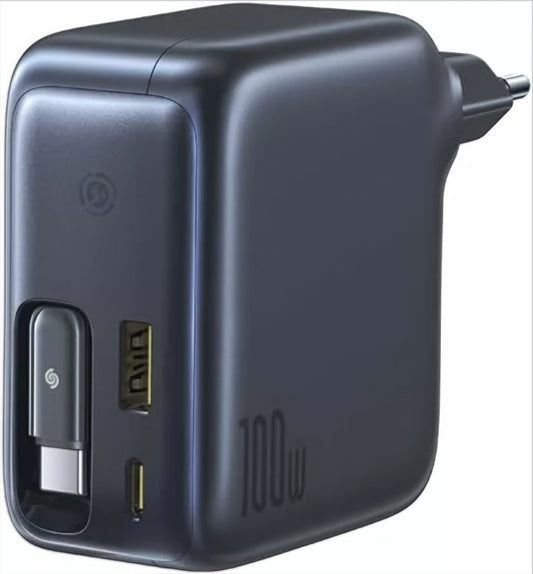 Nätverksladdare med USB-C-kabel Baseus EnerCore CJ11, 100W, 1 x USB-A - 2 x USB-C, Svart E0120M00