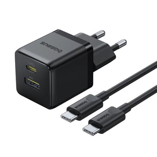 Nätverksladdare med USB-C-kabel Baseus Palm, 30W, 3A, 1 x USB-A - 1 x USB-C, Svart P1011160A113-01