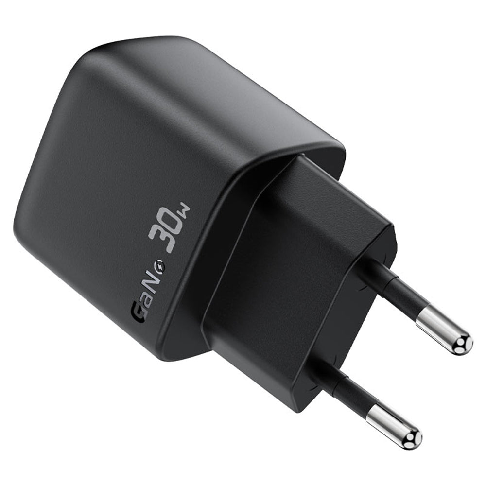 Acefast A115 Display USB-C Network Charger with Cable, 30W, 3A, 1 x USB-C, Black