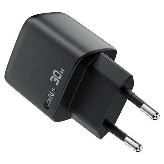 Nätverksladdare med USB-C-kabel Acefast A115 Display, 30W, 3A, 1 x USB-C, Svart