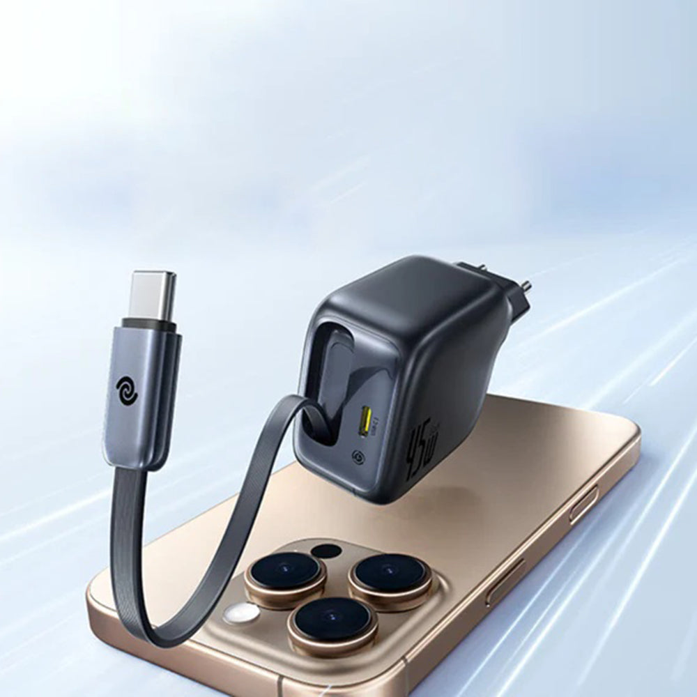 Nätverksladdare med USB-C-kabel Baseus EnerCore CJ11, 45W, 3A, 1 x USB-C, Svart Z0004800