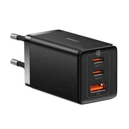 Nätverksladdare med USB-C-kabel Baseus GaN5 Pro, 65W, 3.25A, 1 x USB-A - 2 x USB-C, Svart C0206500