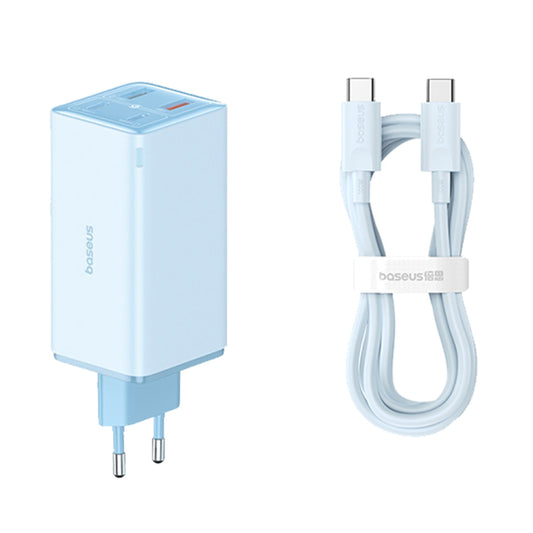 Nätverksladdare med USB-C-kabel Baseus GaN6 Pro, 100W, 3.25A, 2 x USB-A - 2 x USB-C, Blå P10162705312-00