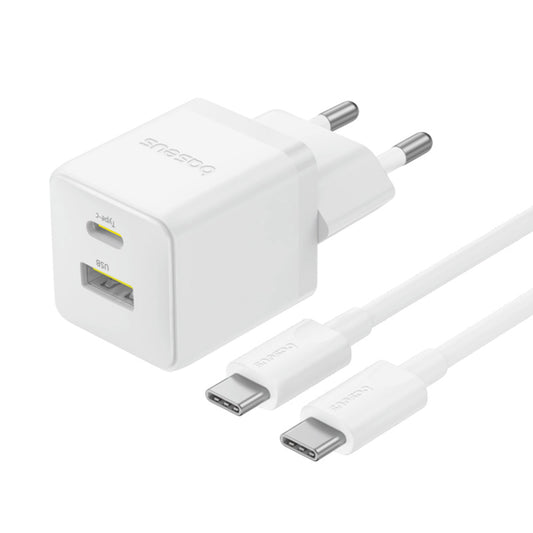 Nätverksladdare med USB-C-kabel Baseus Palm, 30W, 3A, 1 x USB-A - 1 x USB-C, Vit P1011160A213-01