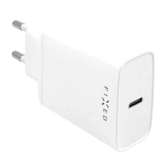 Nätverksladdare med USB-C-kabel Fixed, 20W, 3A, 1 x USB-C, Vit