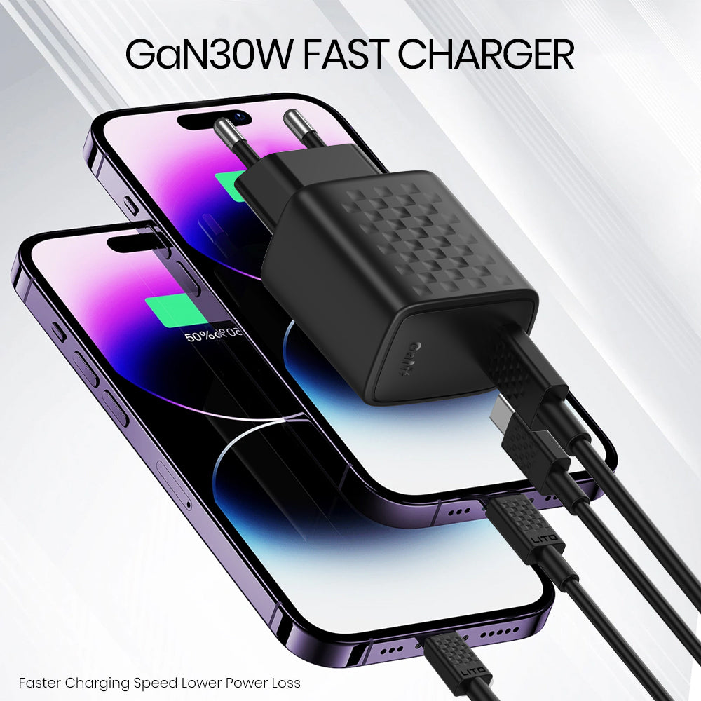 Nätverksladdare Lito LC17, 30W, 3A, 1 x USB-C, Svart