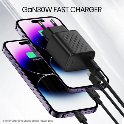 Nätverksladdare Lito LC17, 30W, 3A, 1 x USB-C, Svart