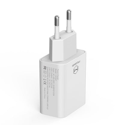 Nätverksladdare med USB-C-kabel McDodo CH-6721 Erbjudande, 12W, 2.4A, 2 x USB-A, Vit