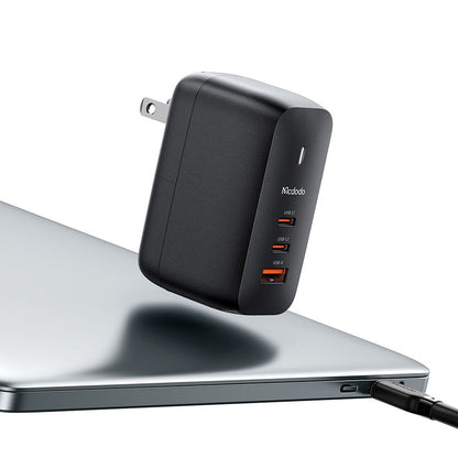 Nätverksladdare med USB-C-kabel McDodo CH-8442 Mecha Travel, 65W, 5A, 1 x USB-A - 2 x USB-C, Svart