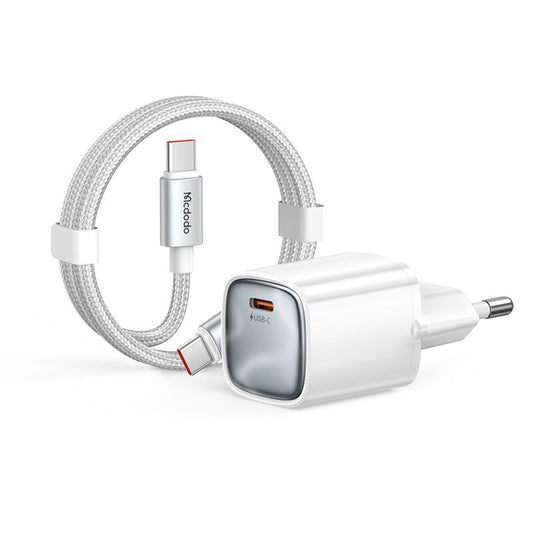 Nätadapter med USB-C-kabel Mcdodo Nano CH-4432, 45W, 3A, 1 x USB-C, Vit