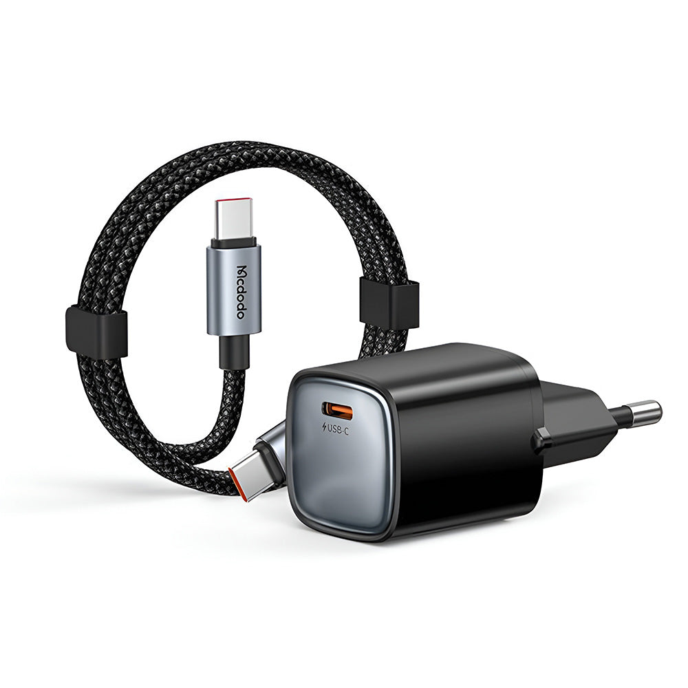 Nätadapter med USB-C-kabel Mcdodo Nano CH-4433, 45W, 3A, 1 x USB-C, Svart