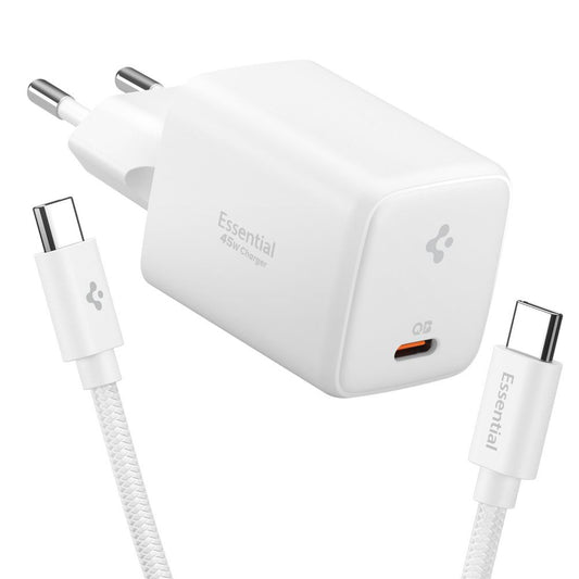 Nätverksladdare med USB-C-kabel Spigen EE451EU Essential, 45W, 3A, 1 x USB-C, Vit ACH09473