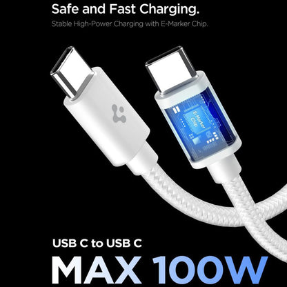 Nätverksladdare med USB-C-kabel Spigen EE451EU Essential, 45W, 3A, 1 x USB-C, Vit ACH09473