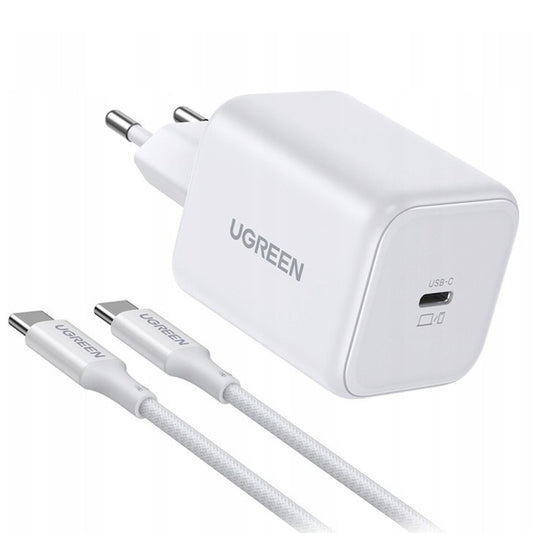 Nätadapter med USB-C-kabel UGREEN X524 (65055), 45W, 3A, 1 x USB-C, Vit