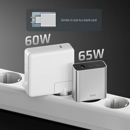 Nätadapter Cuktech, 65W, 3,25A, 1 x USB-A - 2 x USB-C, Vit CUK0A15CEUSL