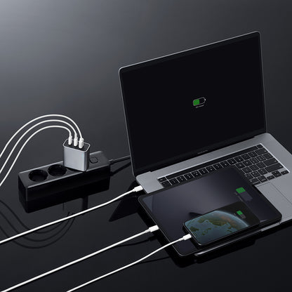 Nätadapter Cuktech, 65W, 3,25A, 1 x USB-A - 2 x USB-C, Vit CUK0A15CEUSL