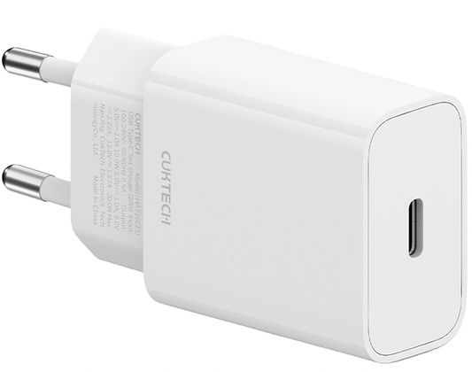 Nätadapter Cuktech HA716C, 20W, 3A, 1 x USB-C, Vit