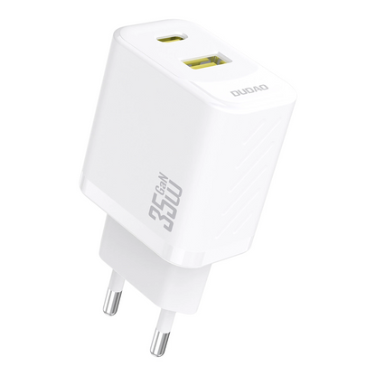 Nätadapter Dudao A27 Max, 35W, 1 x USB-A - 1 x USB-C, Vit