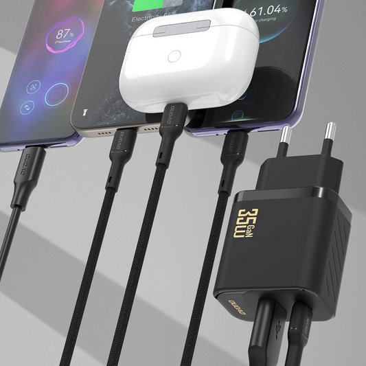 Nätadapter Dudao A27 Max, 35W, 1 x USB-A - 1 x USB-C, Svart