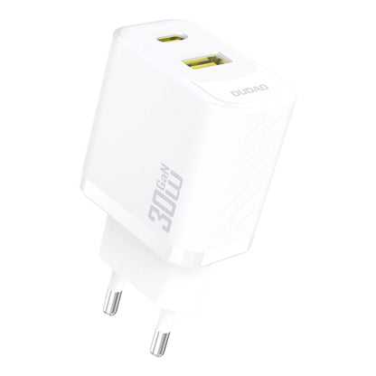 Nätadapter Dudao A27TEU, 30W, 3A, 1 x USB-A - 1 x USB-C, Vit