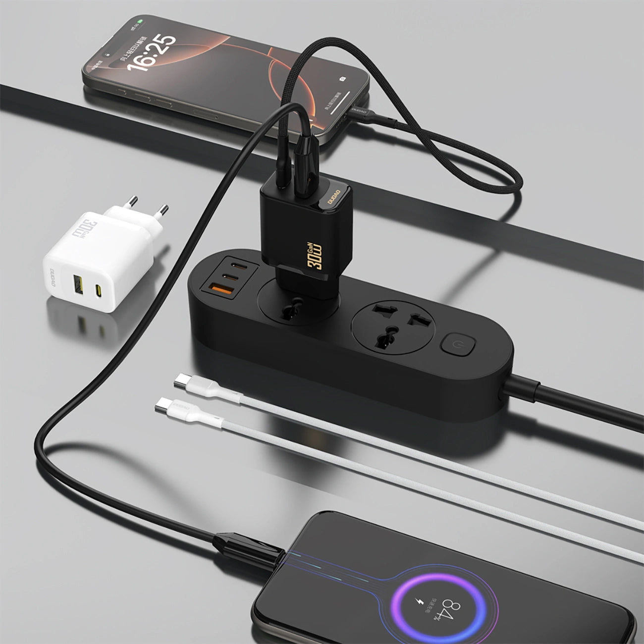 Nätverksladdare Dudao A27TEU, 30W, 3A, 1 x USB-A - 1 x USB-C, Svart