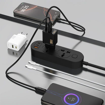 Nätverksladdare Dudao A27TEU, 30W, 3A, 1 x USB-A - 1 x USB-C, Svart