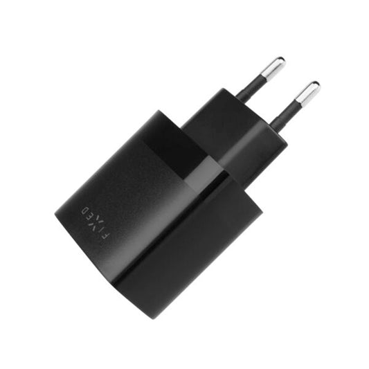 Nätverksladdare Fixed, 17W, 3A, 2 x USB-A, Svart