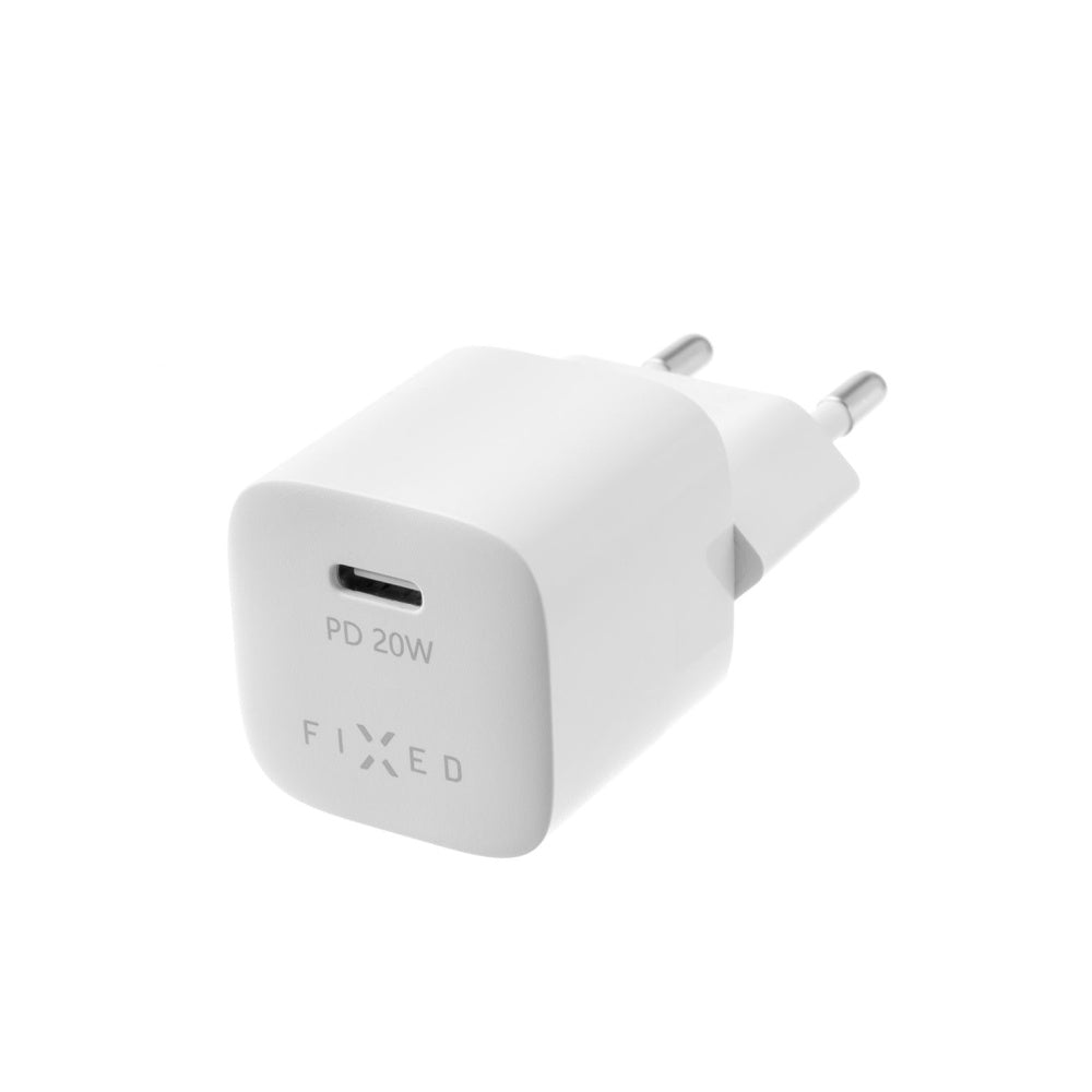 Nätverksladdare Fixed Mini, 20W, 3A, 1 x USB-C, Vit