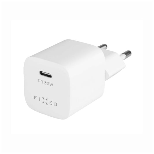 Nätverksladdare Fixed Mini, 30W, 3A, 1 x USB-C, Vit
