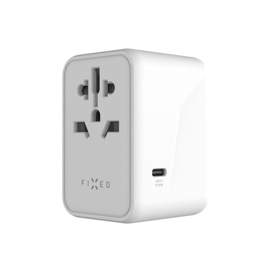 Nätverksladdare Fixed Travel, 65W, 3.25A, 2 x USB-A - 3 x USB-C, Vit