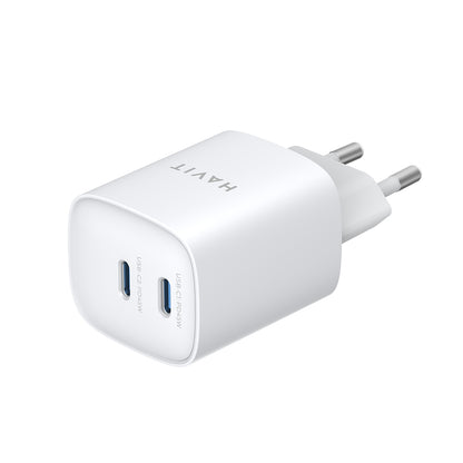Nätadapter HAVIT UC45W, 45W, 3A, 2 x USB-C, Vit