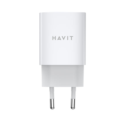 Nätadapter HAVIT UC45W, 45W, 3A, 2 x USB-C, Vit