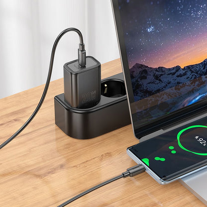 Nätverksladdare HOCO N60, 20W, 3A, 1 x USB-C, Svart
