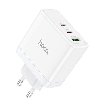 Nätverksladdare HOCO N30, 65W, 3.25A, 1 x USB-A - 2 x USB-C, Vit