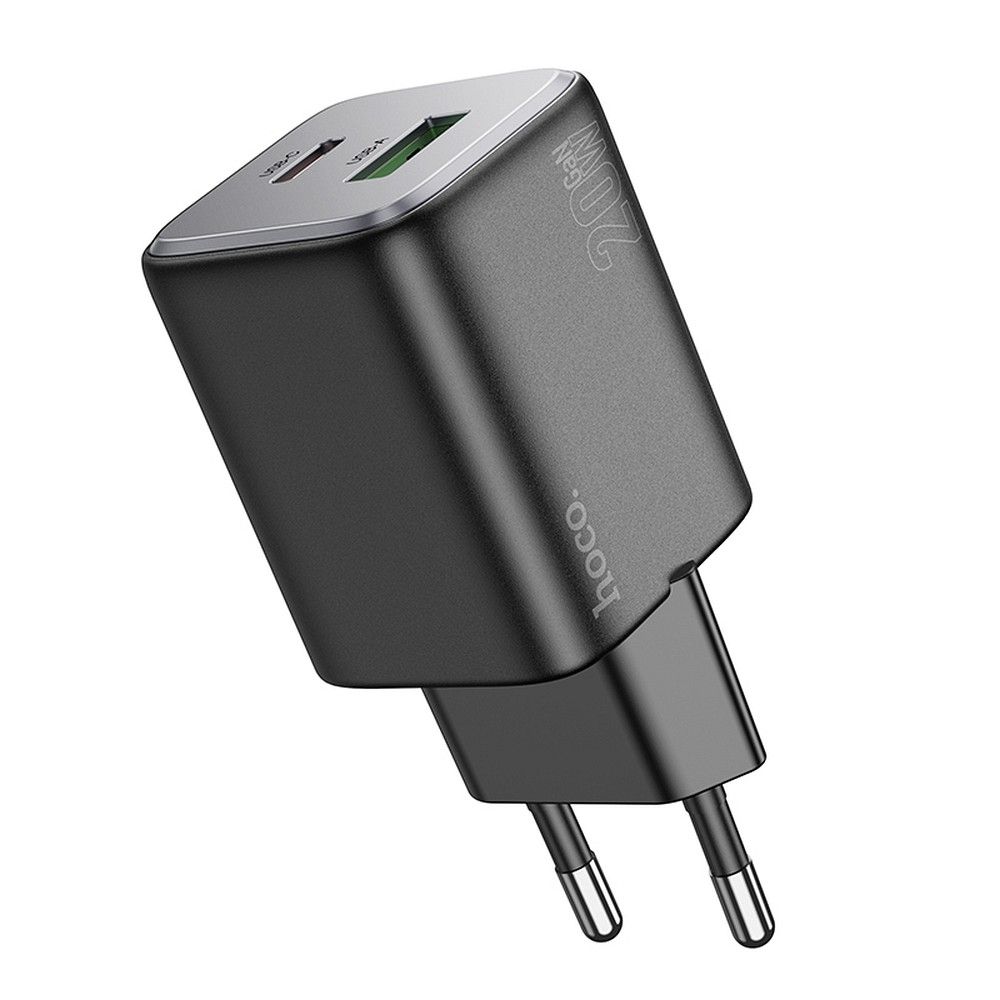 Nätverksladdare HOCO N41, 20W, 3A, 1 x USB-A - 1 x USB-C, Svart