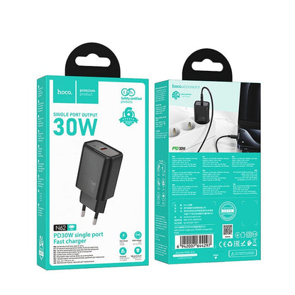 Nätverksladdare HOCO N62, 30W, 3A, 1 x USB-C, Svart