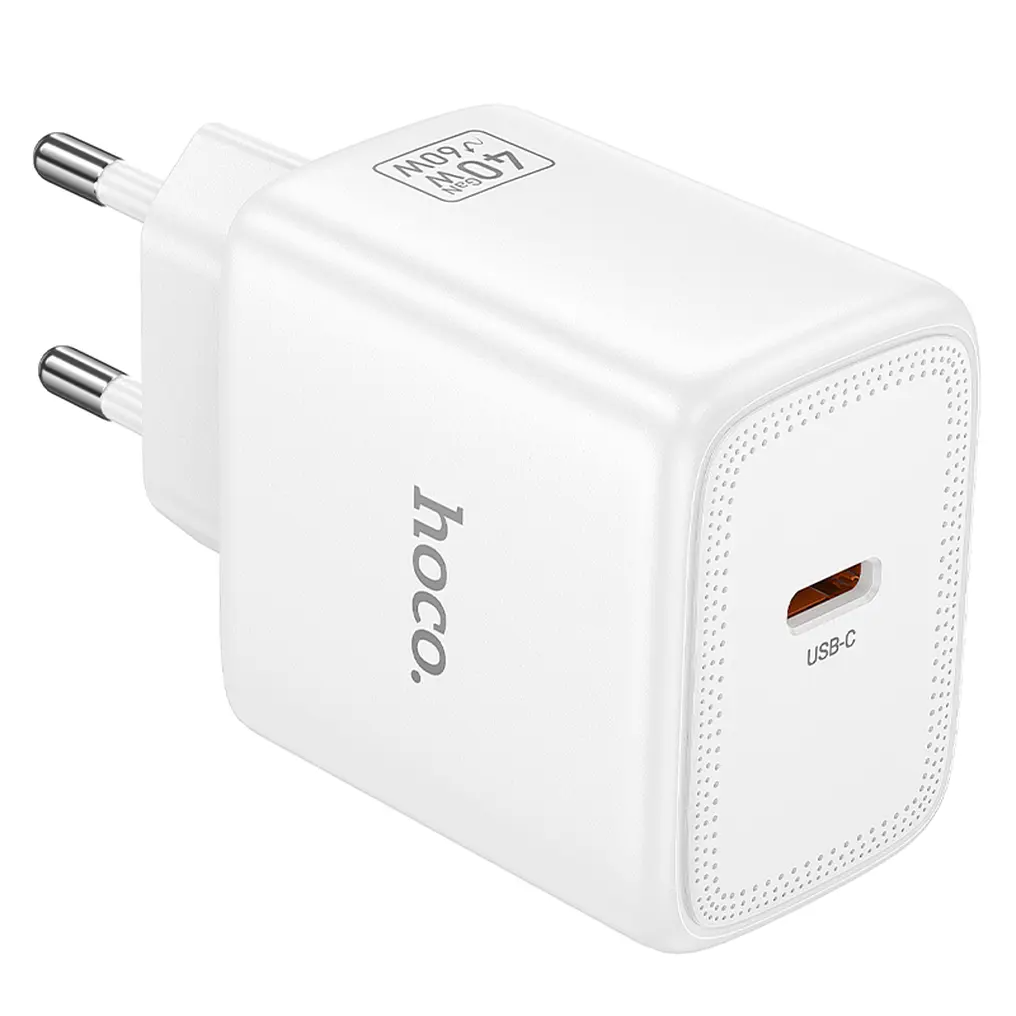 Nätadapter HOCO N83, 40W, 3A, 1 x USB-C, Vit