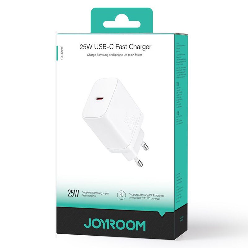Joyroom Nätverksladdare JR-TCF11, 25W, 3A, 1 x USB-C, Vit 