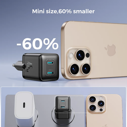 Nätverksladdare Joyroom JR-TCG17, 45W, 3A, 2 x USB-C, Svart