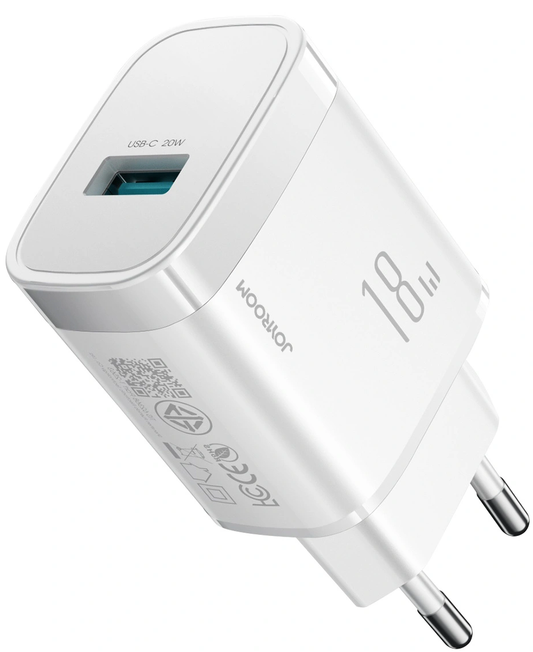 Joyroom JR-TF4 nätadapter, 18W, 3A, 1 x USB-A, vit