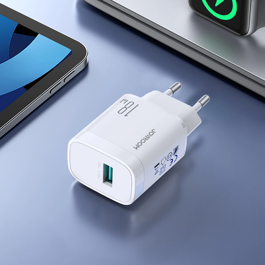 Joyroom JR-TF4 nätadapter, 18W, 3A, 1 x USB-A, vit