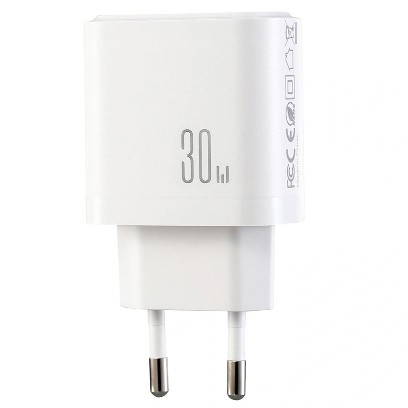 Joyroom JR-TG6 nätadapter, 30W, 3A, 1 x Lightning - 1 x USB-A - 1 x USB-C, Vit