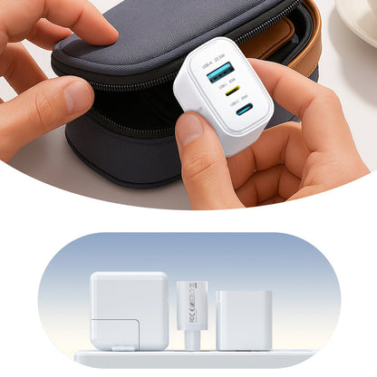 Joyroom JR-TG6 nätadapter, 30W, 3A, 1 x Lightning - 1 x USB-A - 1 x USB-C, Vit