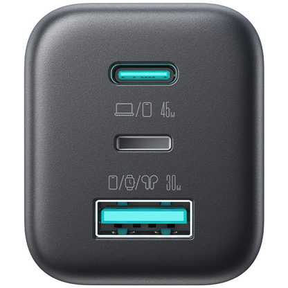 Nätadapter Joyroom JR-TO1, 45W, 3A, 1 x Lightning - 1 x USB-A - 1 x USB-C, Svart